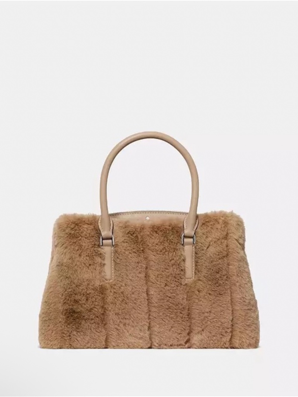 Kate Spade Thompson Street Faux Fur Small Satchel Bag Natural